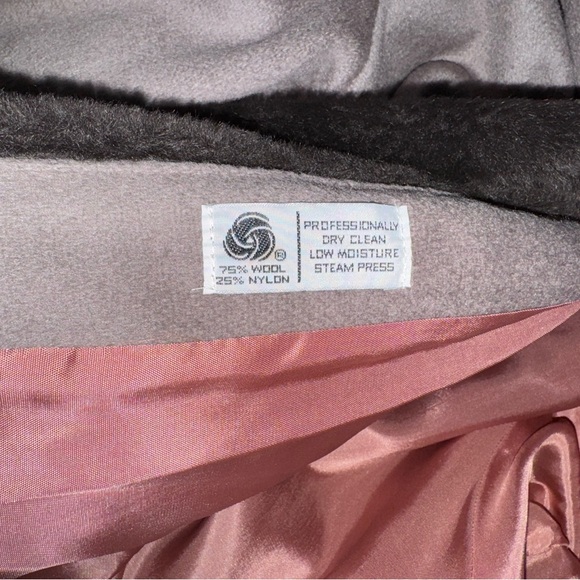 VTG Wool Alorna Brown Mink Fur Jacket Coat - Picture 4 of 5